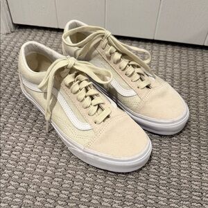 Vans Cream and White Casual Sneakers